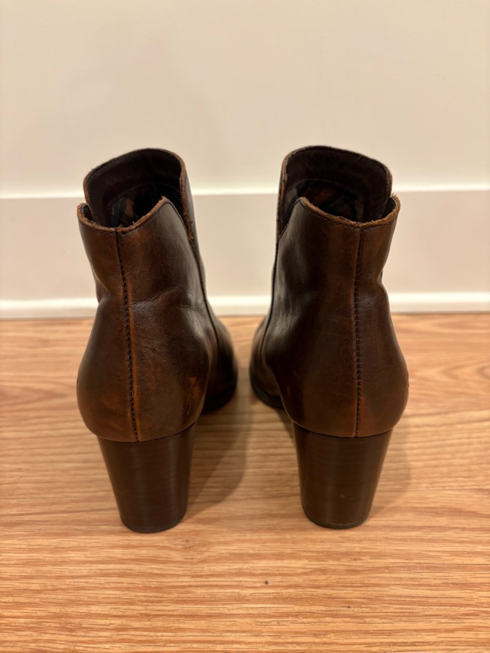 Born Brown Genuine Leather Ankle Booties with Zipper Fall Neutral 2.5” heel - Picture 5 of 8
